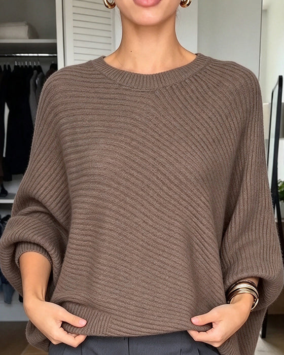 Pullover Stylowy Rękaw Nietoperz