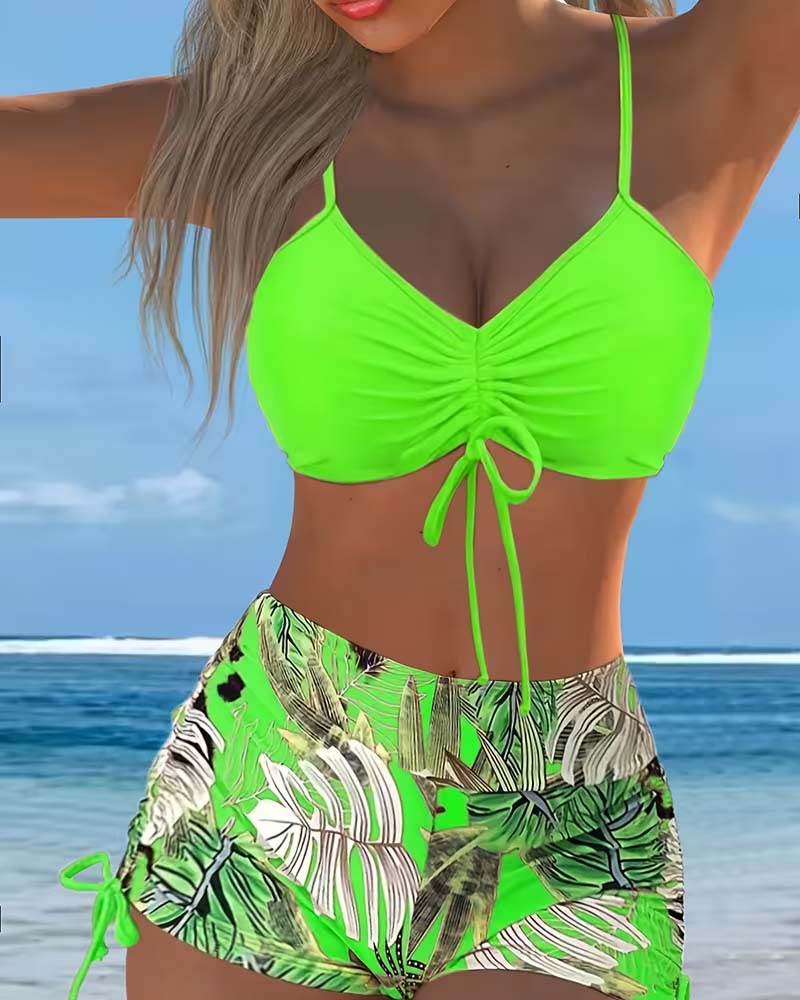 Bikini Opaska Na Szyję Kamizelka Tropikalny Liść