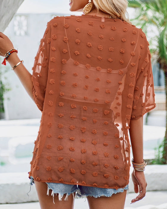 Żakardowa narzutka w jednolitym kolorze