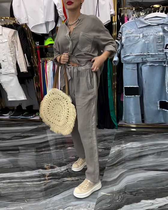 Garnitur Stójka Kieszeń Casual