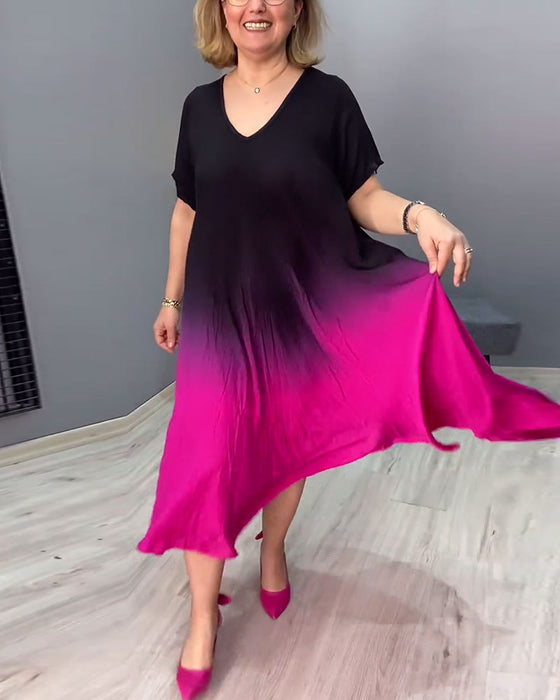 Plisowana sukienka w kolorze ombre