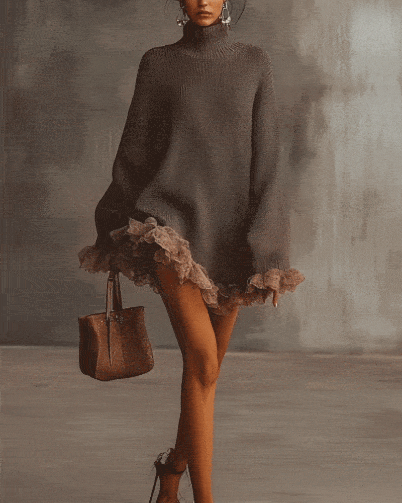 Zestaw Z Elegantnym Stylem, Warstwą Swetra I Suknią Camisole