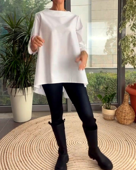 Bluzka w jednolitym kolorze