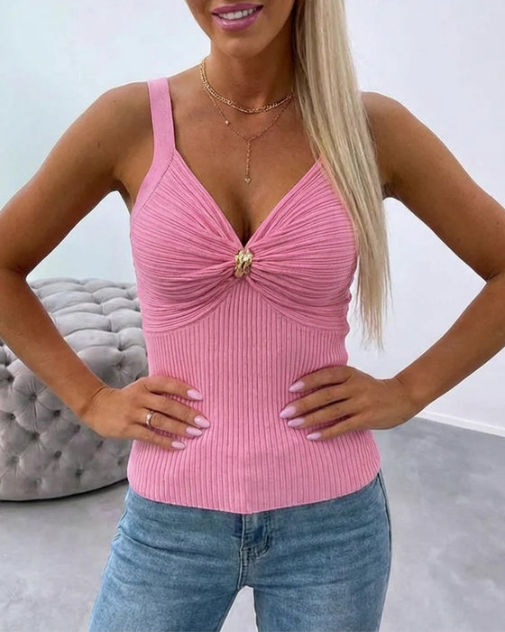 Cami Top Metal Twist Dekolt V