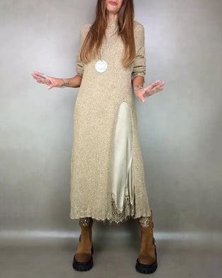 Zestaw Dwuczęściowy Z Sweterową Suknią I Suknią Cami W Dentelle