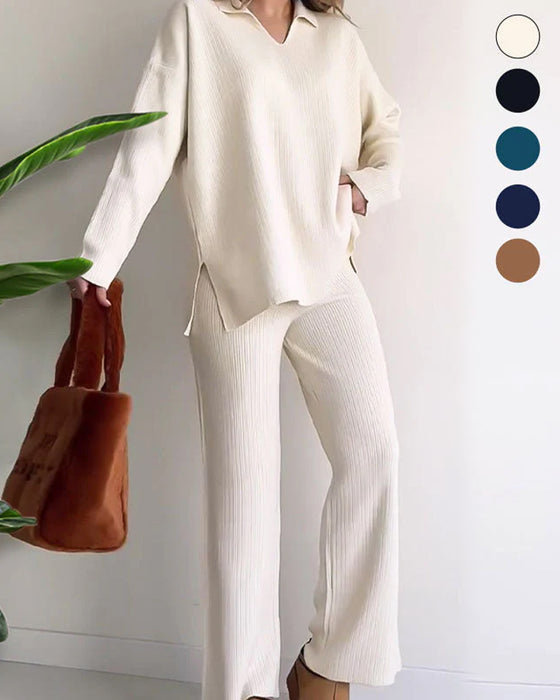 Udobie Dwuczęściowe Z Cechami Jednolitego Koloru I Tkaniny Tknętej