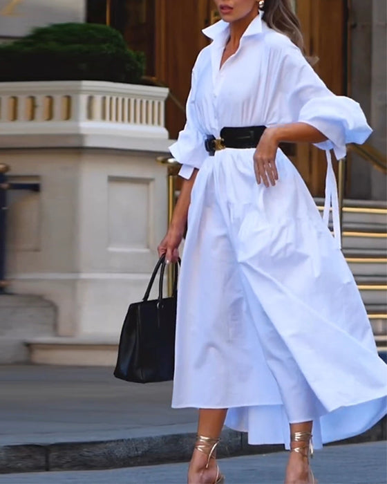 Sukienka w jednolitym kolorze luźna i w pełni swobodna