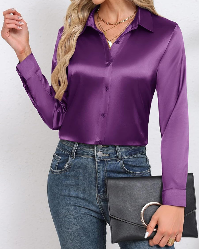 Koszula Jednokolorowa Z Długim Rękawem Drapowana