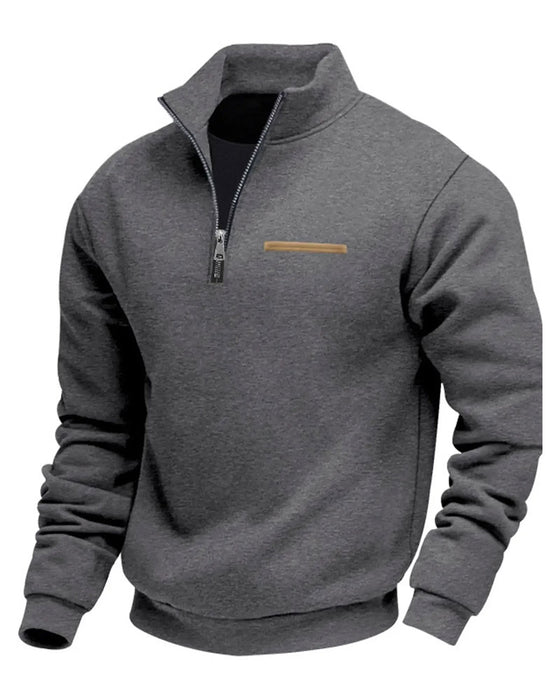 Sweatshirt Jednolity Kolor Stójka Zamek