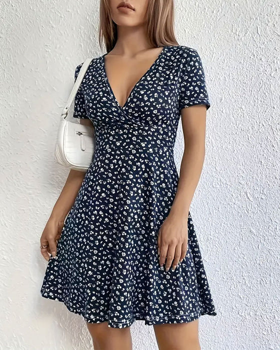 Sukienka Kwiatowa V-Neck Casual