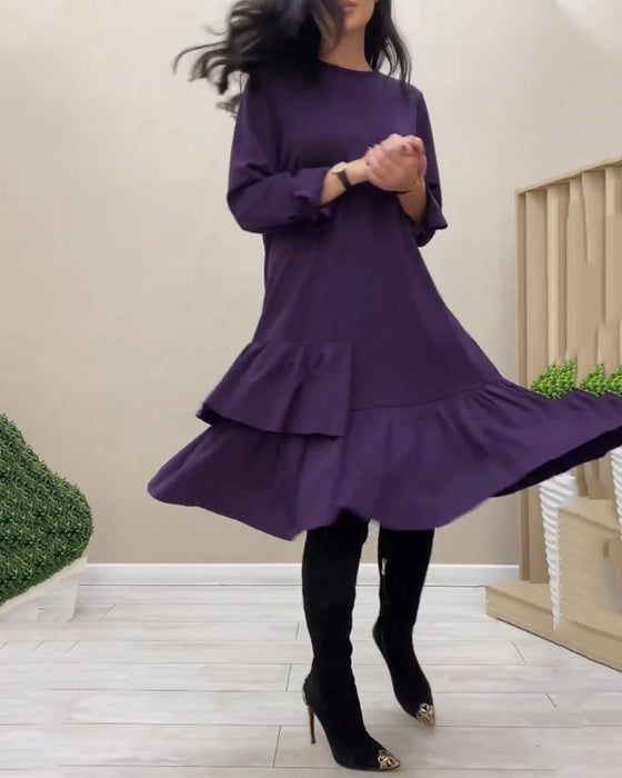 Sukienka z falbankami do kolan