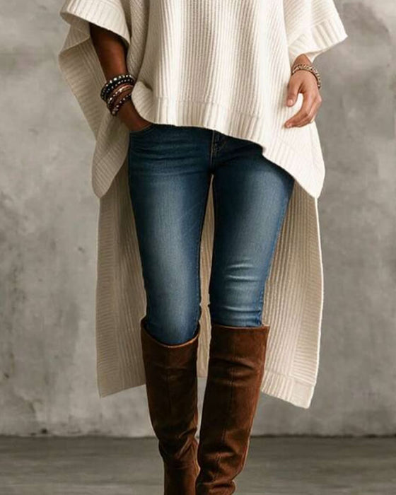 Sweter Turtleneck Peleryna Nieregularny