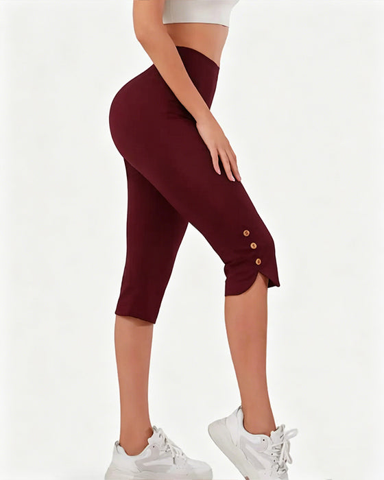 Legginsy Jednokolorowe Slim-Fit Skrócone