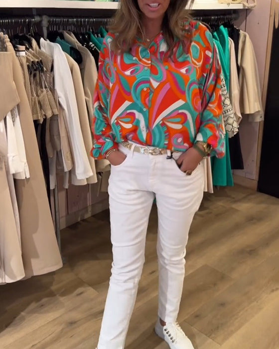 Bluzka o luźnym kroju z nadrukiem