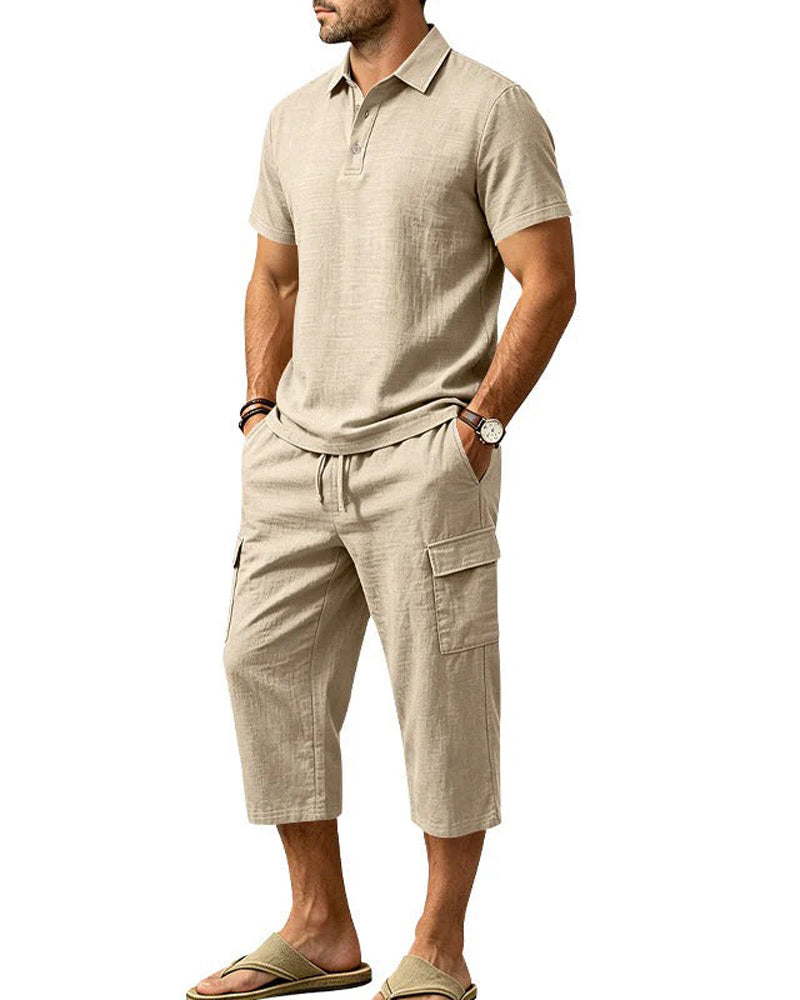 Set Polo Top Capri Spodnie