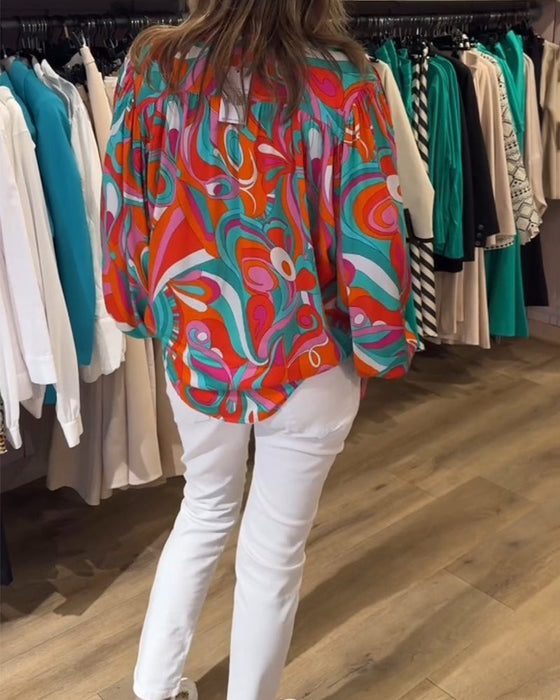 Bluzka o luźnym kroju z nadrukiem