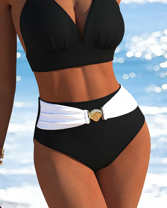 Bikini Podwójny String Wiązany Na Szyi Projektantki