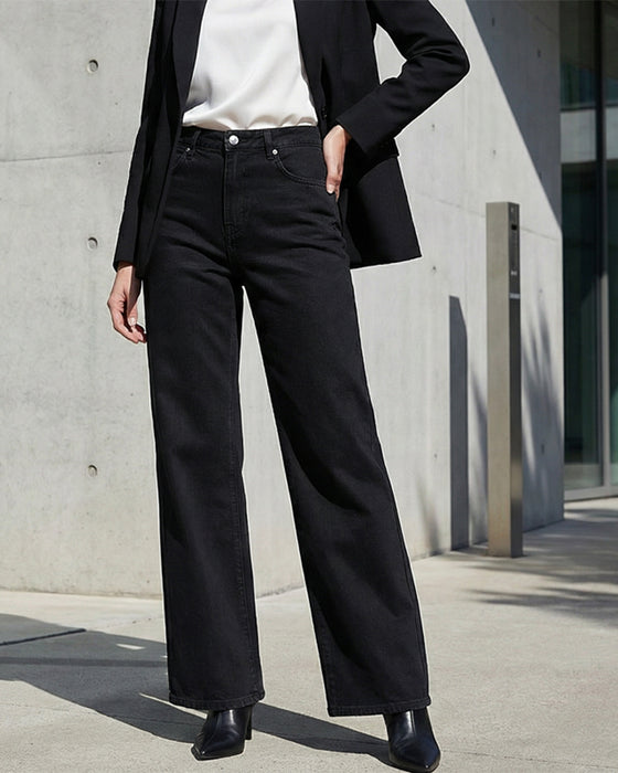 Jeans Luźny Prosta Noga