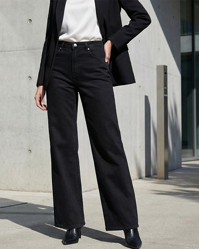 Jeans Luźny Prosta Noga