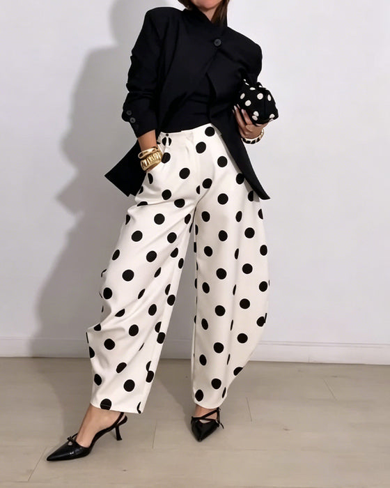 Spodnie Vintage Polka Dot Casual Harem