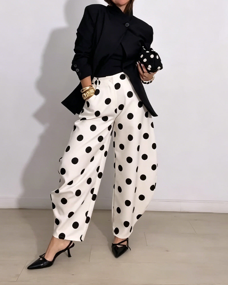 Spodnie Vintage Polka Dot Casual Harem