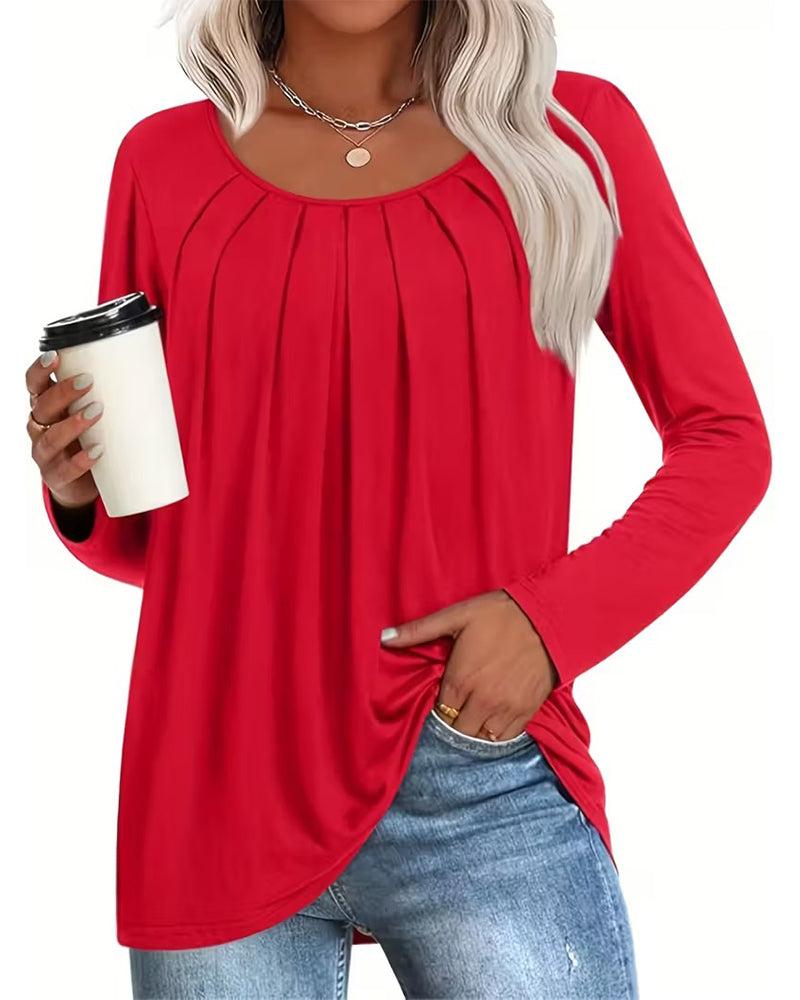 Top Wygodny Wbudowany Biustonosz Plisowany Casual