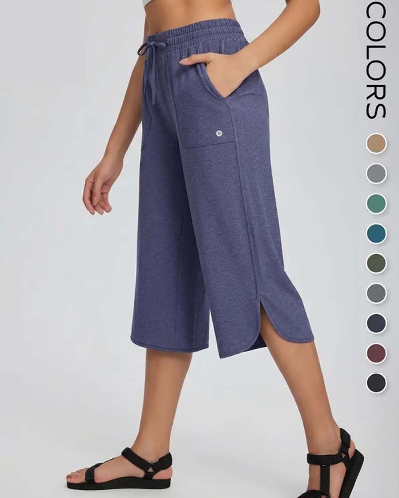 👖 Capris Kobiety Szeroka Noga Joga