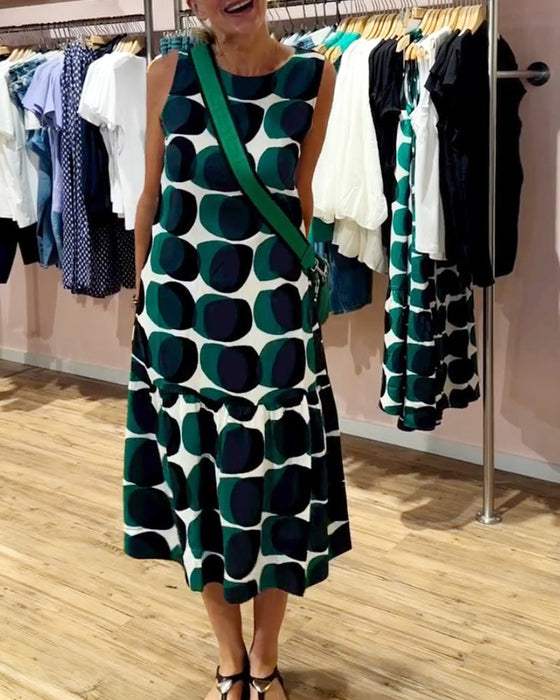 Sukienka bez rękawów z okrągłym dekoltem