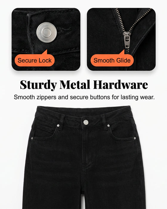 Jeans Luźny Prosta Noga