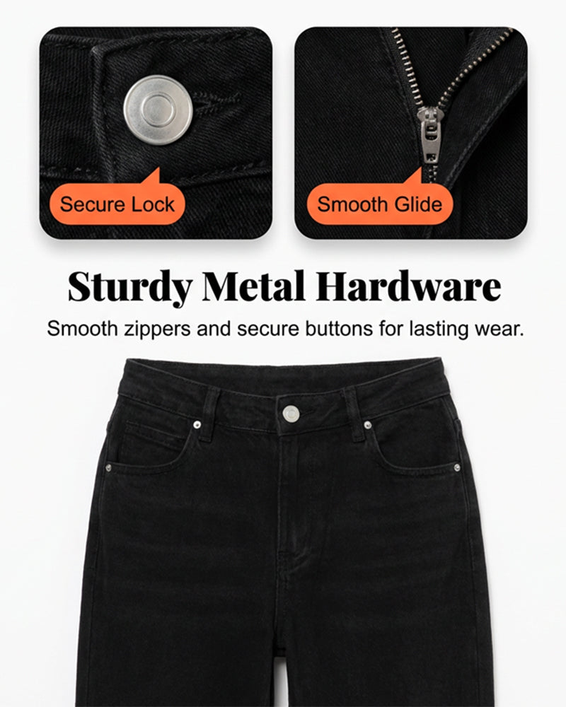 Jeans Luźny Prosta Noga