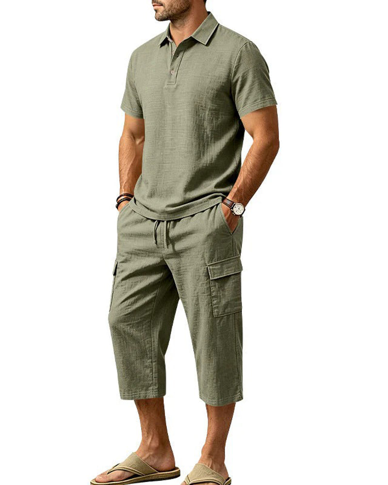 Set Polo Top Capri Spodnie