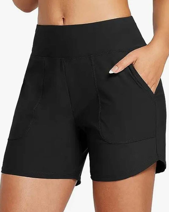Szorty Wysoki Stan Rozcięcie Sportowe Casual
