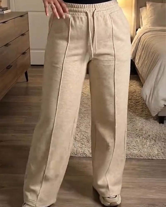 Sweatpants Ściągacz Prosta Noga