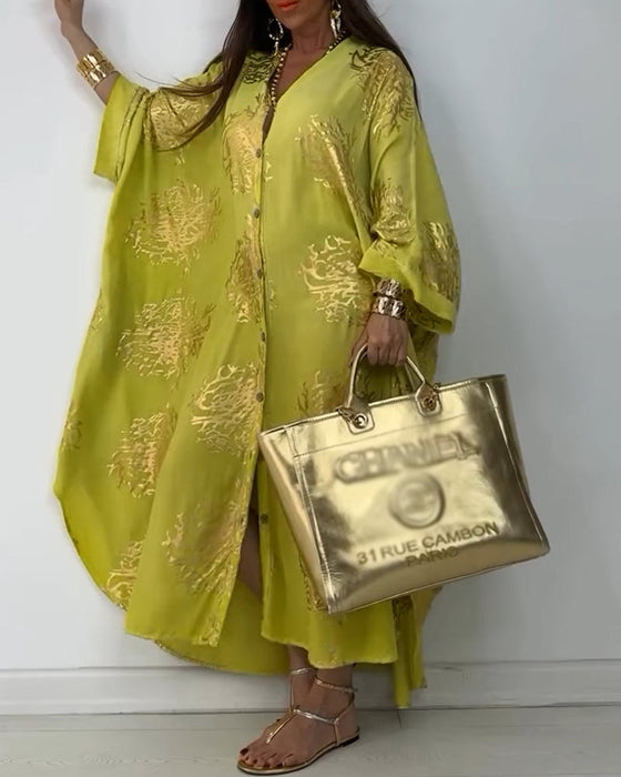 Sukienka z długim rękawem zapinana na guziki