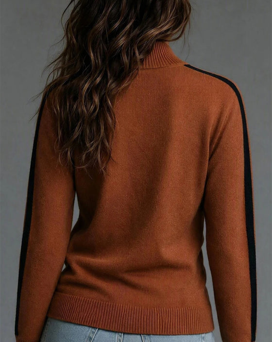 Pullover Golf Metalowy Guzik Kolorowy Blok