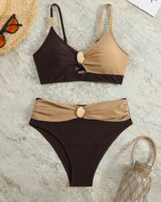 Strój Kąpielowy Wysoki Stanik Seksowny Biustonosz Trójkąt