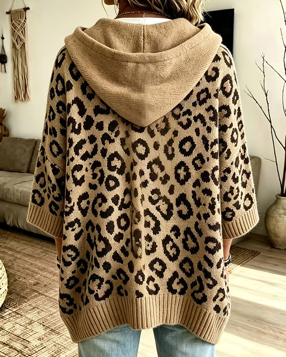 Hoodie Lampart-Wzór Średni-Rękaw Kieszeń