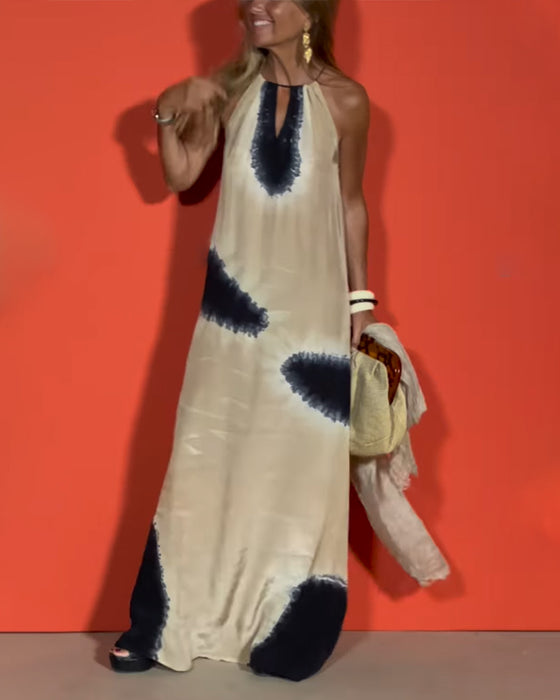 Sukienka Bez Rękawów Gradient Halter