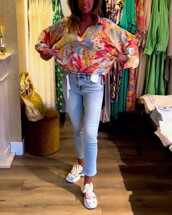 Bluzka z długim rękawem i nadrukiem