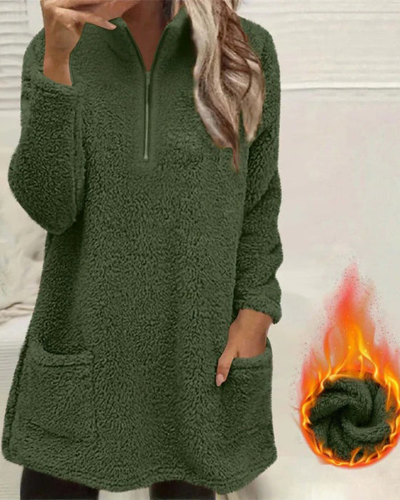 Bluza Jednokolorowa Z Wysokim Kołnierzem