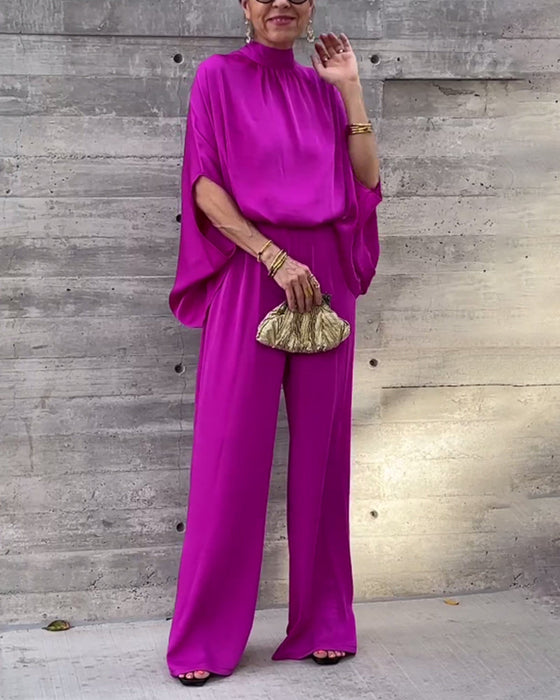 Elegancki zestaw w jednolitym kolorze