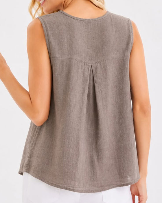Tank Top Swobodny Guzik Bez Rękawów