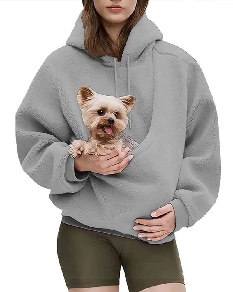 Bluza Teddy Zwierzak Kieszeń Z Kapturem