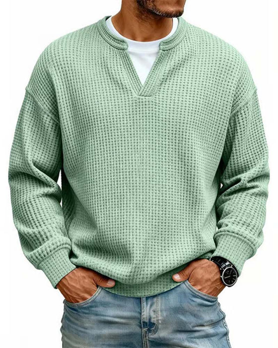 Sweatshirt Męski Okrągły Dekolt Sztuczna Warstwowość