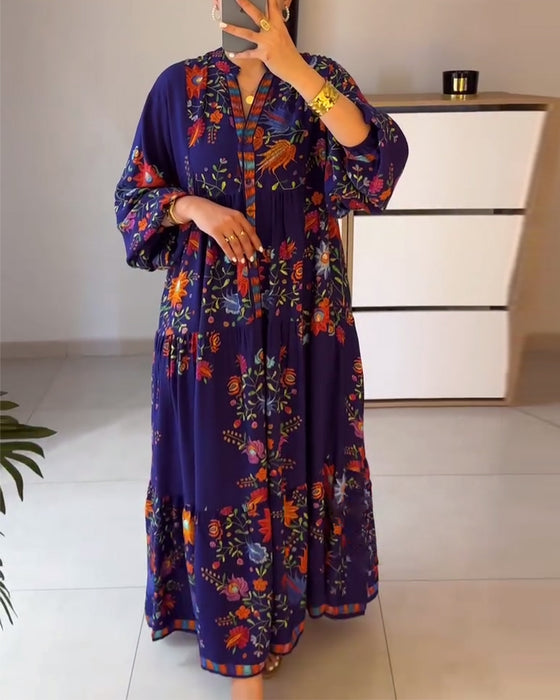 Sukienka Elegancka Kwiatowy Wzór