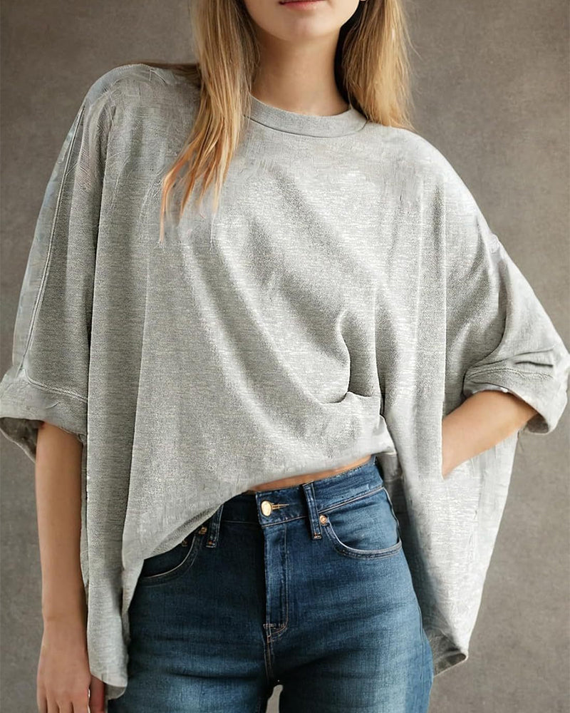 T-Shirt Nietoperz Krótki Rękaw