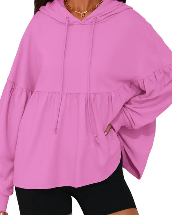 Sweatshirt Kaptur Ściągacz Luźny