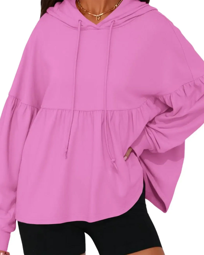 Sweatshirt Kaptur Ściągacz Luźny