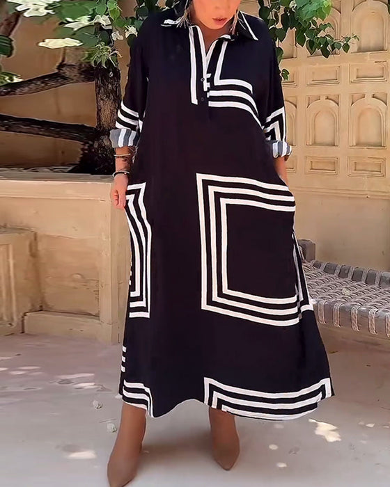 Prostokątna sukienka z nadrukiem