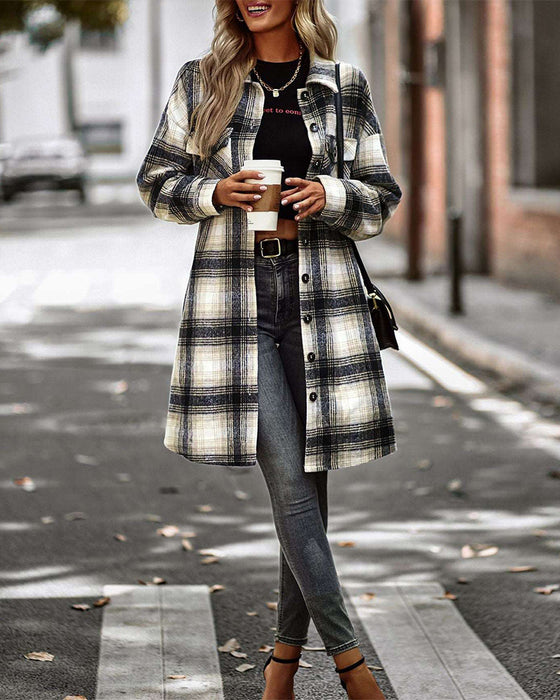 Koszula w kratę z kieszenią